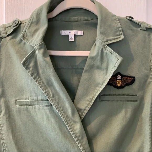 CAbi Green Sargent Military Jacket Style 326 Medium - Picture 3 of 16